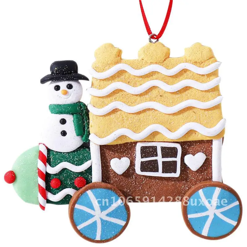 

New Christmas Tree Hanging Ornaments for Cars A variety of Christmas Soft Clay Scene Decoration Pendants