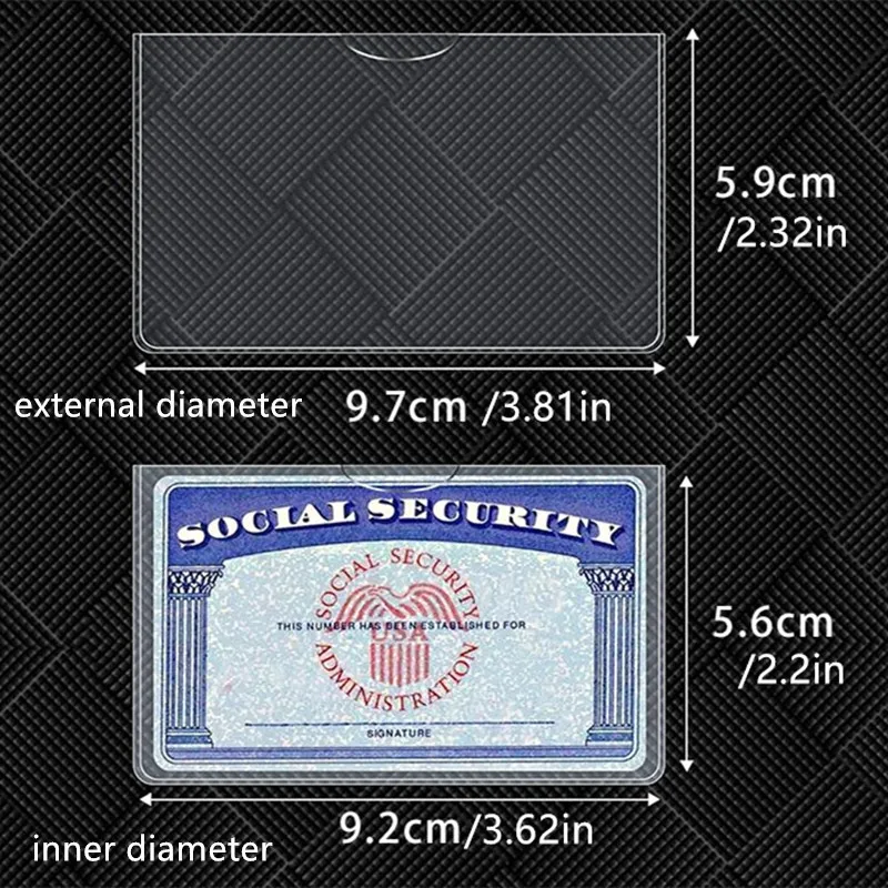 5pcs Clear PVC Card Protector Sleeves for Social Security Card, Insurance Card & Credit Card, High Quality & Durable - Detail 1