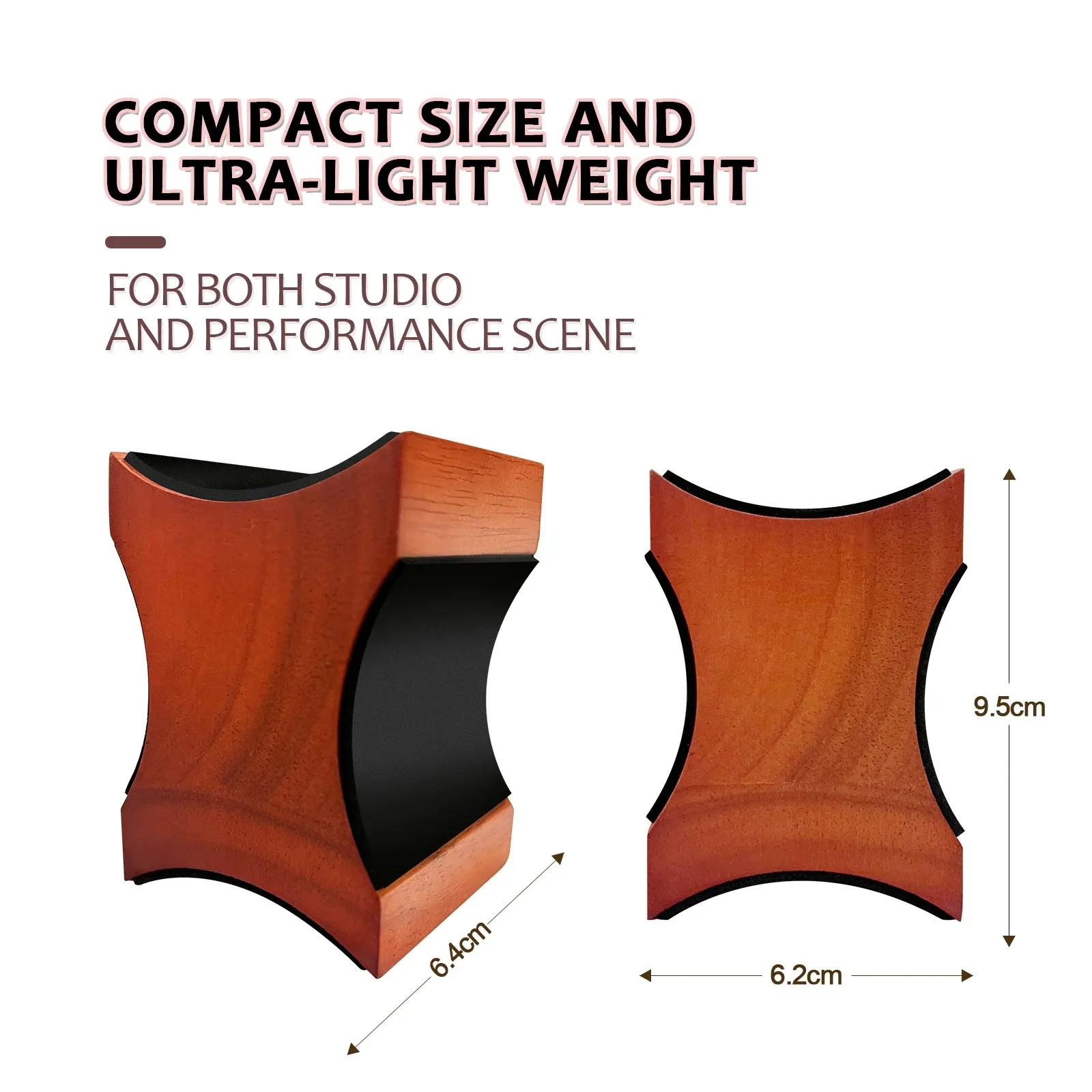 وسادة دعم رقبة الجيتار قابلة للتعديل - خشب الماهوجني، إعدادين للارتفاع، للجيتار الكهربائي/الصوتي، الجهير، المندولين - Luthier #1