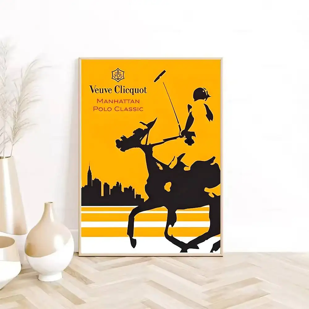 العصرية الموضة V-Veuve من C-Clicquot المشارك HD لزجة الجدار مقاوم للماء غرفة المعيشة المنزلي غرفة نوم النوم بار الديكور الجمالي