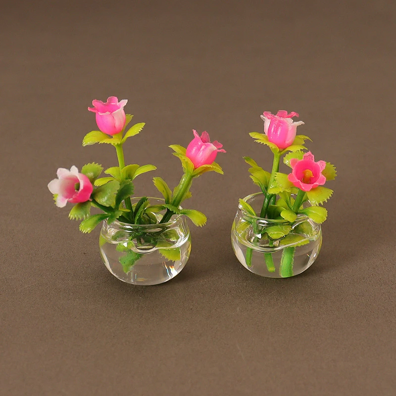 1/12 Dollhouse Simulation Flower Vase Dollhouse Miniature Potted Decoration Dolls House Home Decorations Accessories