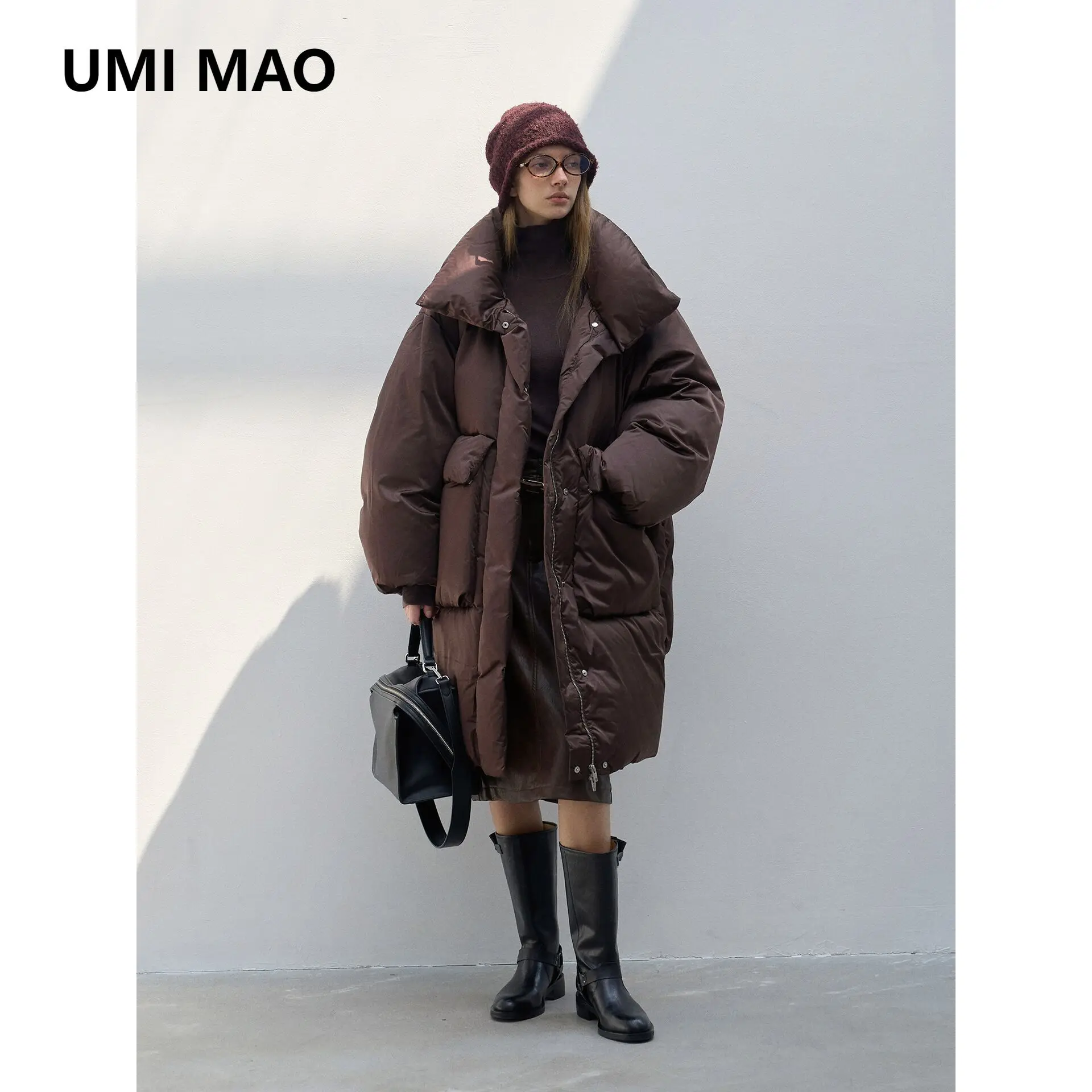 UMI MAO 90 White Duck Down Jacket For Women's Winter New Style Standing Collar Three Dimensional Pocket Down Jacket For Women