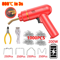 Cordless Plastic Welding Gun 200W 5000mAh Rechargeable Car Crack Repair Tools Bumper Soldering Iron Hot Staplers Plastic Welder