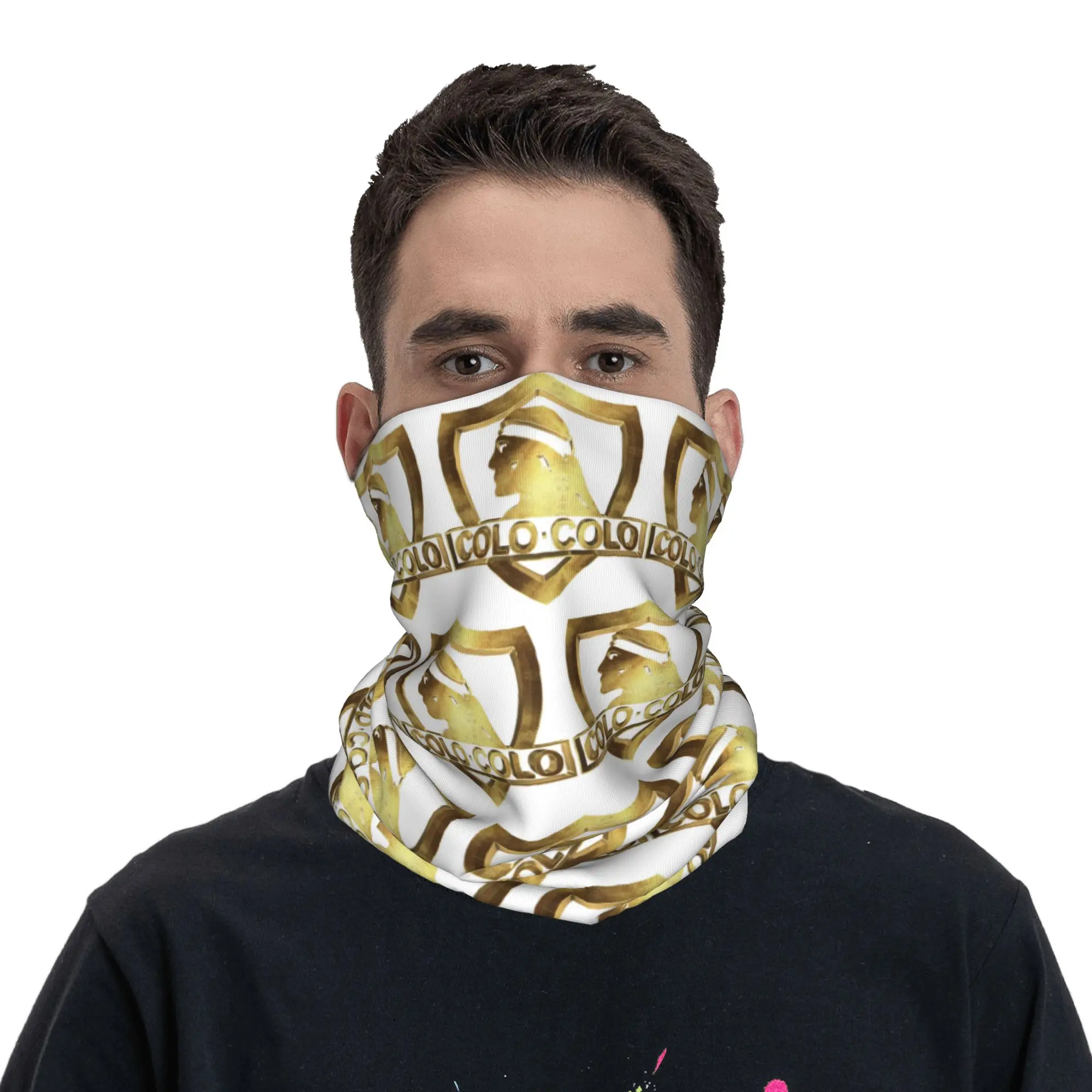 My Golden Santiago Football Colo Barra Brava Chile Bandana Neck Cover Printed Wrap Mask Scarf Face Mask Outdoor Sports For Adult