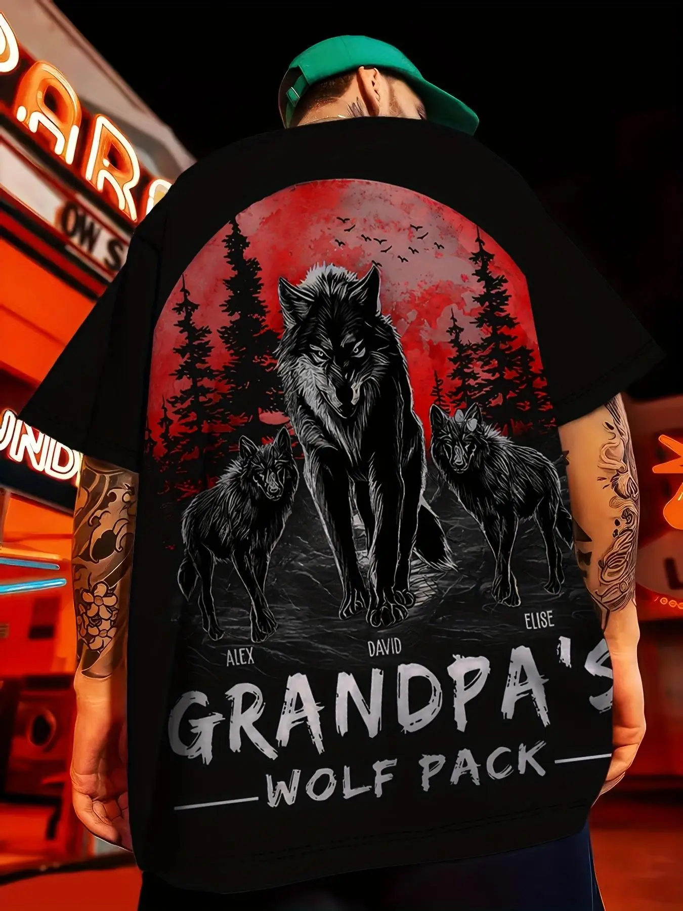 Animal Men's T-Shirt Cotton Wolf Print Short Sleeve Summer Casual Streetwear Oversized T-Shirt Men Clothing Special Price Tees