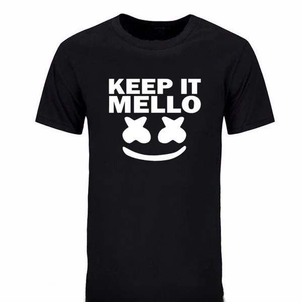 Men's fashion T-shirt Men's Fashion Short Sleeve Face Keep It Mello Print Tee Shirts European mens designer clothes