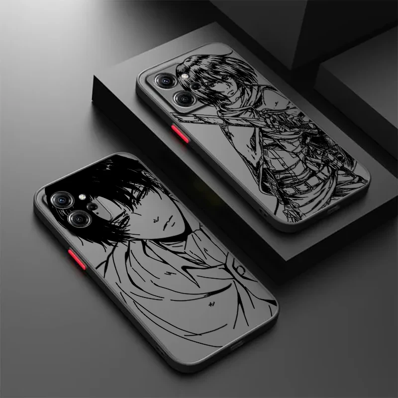 

A-Attack On Titan Cool Cute Frosted Translucent For Redmi Note 13 12 12S 12T 11 11T 11E 10 10S 9 Pro Plus 5G TPU Phone Case