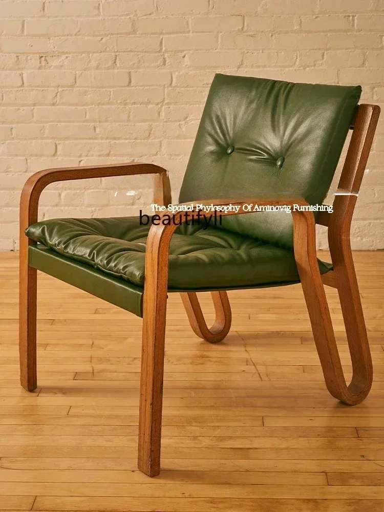 

LX Zhonggu Couch Single Sofa Leather Armchair Designer Armrest Leisure Lazy Bone ChairSSS
