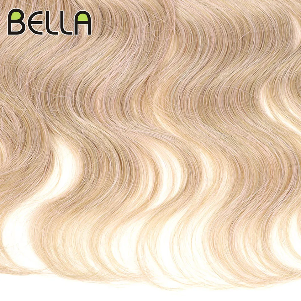 Bella-extensiones de cabello sintético para mujeres negras, trenzas de ganchillo, ondas de agua profunda, degradado, Rubio, trenzado falso, 24