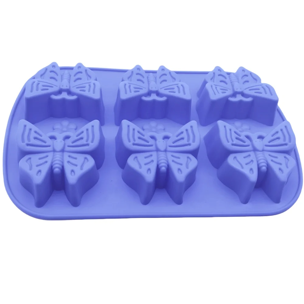 

6 Hole Creative Butterfly Shaped Silicone Cake Mold DIY Chocolate Mold Ice Tray Multi-function Personality Kitchen Bakeware Tool