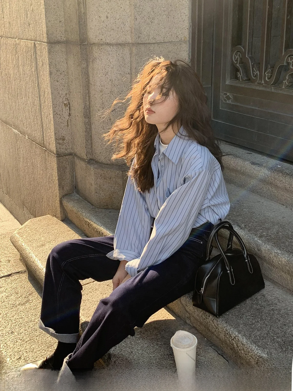 

Женский повседневный свободный длинный све irt с нашивкой, бархатный дизайн в полоску, осенняя новинка, полиэфирная ткань