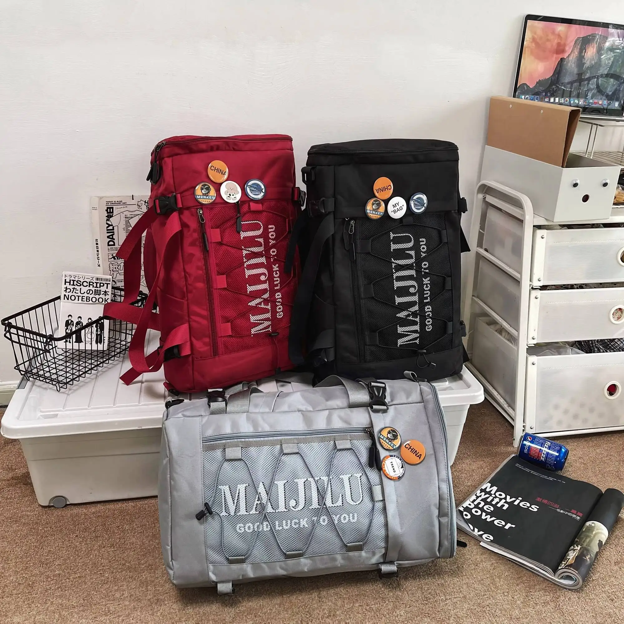 

Модный спортивный рюкзак большой емкости, многофункциональная дорожная сумка для отдыха, бесплатная подвеска в виде динозавра