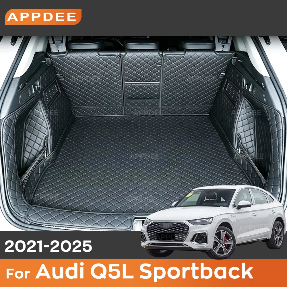 Für Audi Q5L Sportback 2021-2025 Kofferraummatte Laderaumauskleidung PU-Leder Vollabdeckung Wasserdicht Innenzubehör
