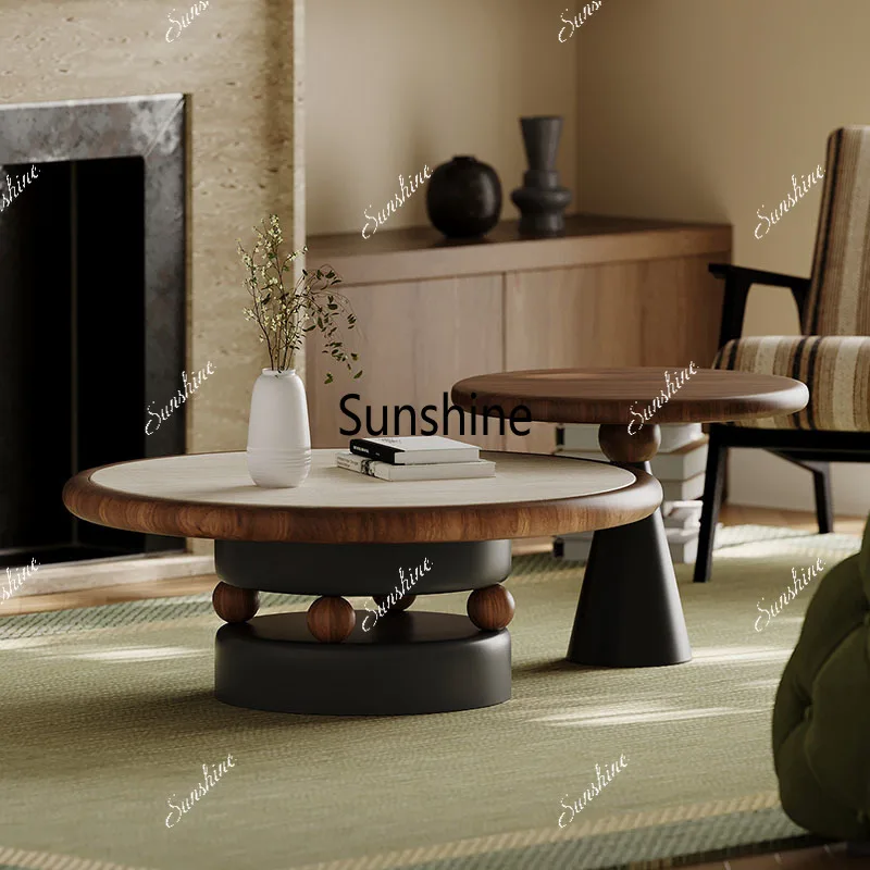 Modern Luxury Coffee Table Living Room Designer Simple Clear Round Unique Side Table Italian Aesthetic Meubles Home Furniture