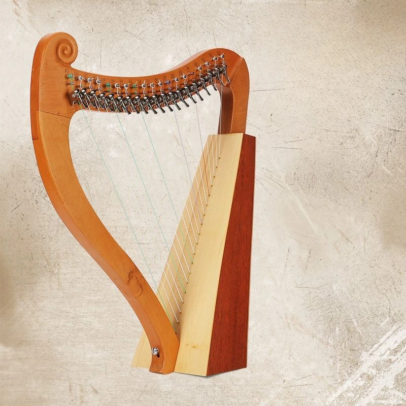 Solid wood 19-string angel half harp lyre