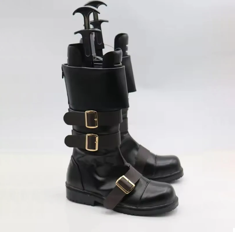 9S Cosplay Zapatos Juego Cosplay YoRHaa No. 9 tipo S Cosplay hombres zapatos negros botas de cuero PU zapatos