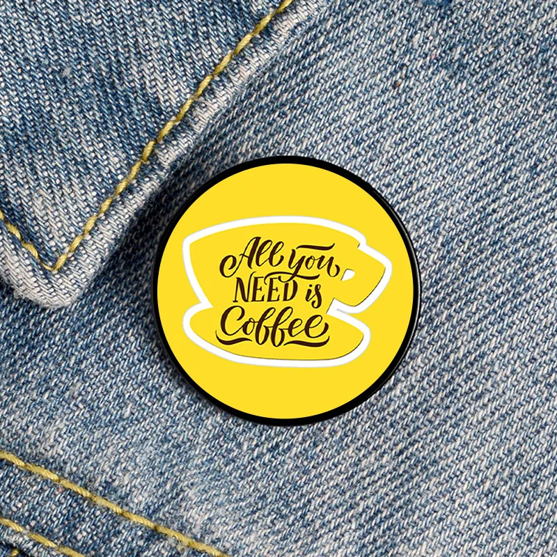 Luke Girl Pins Brooch Gilmore Girls Theme Enamel Lapel Pin All You Need Is Coffee Badges Brooche Jewelry Cute Cosplay Props Gift