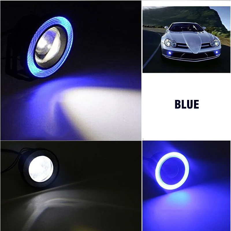 Car LED Fog Lights COB Lens Angel Eye 30W Fog Lights Cow Eye Daytime Running Lights