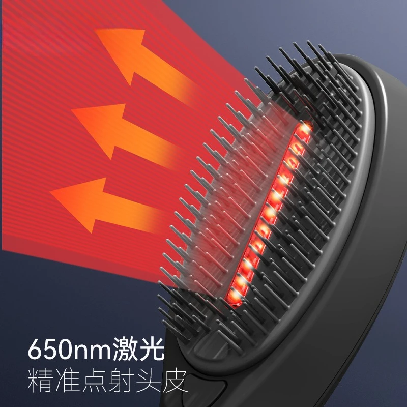 Semiconductor Laser Hair Growth Device Electric Massage Head Care Scalp Soothing Red Light Vibration Comb