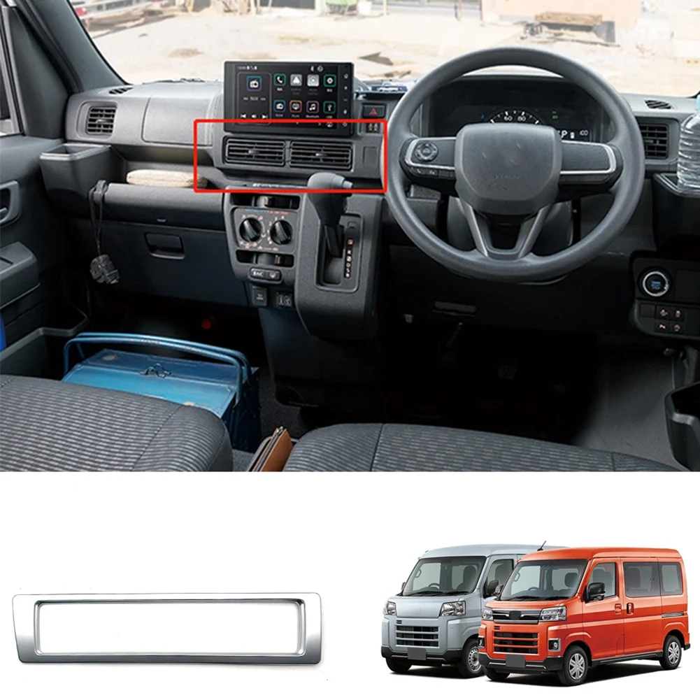 Car Matte Silver Dashboard Center Console Air Vent A/C Outlet Frame Cover Trim for Daihatsu ATRAI HIJET CARGO 2022+ RHD