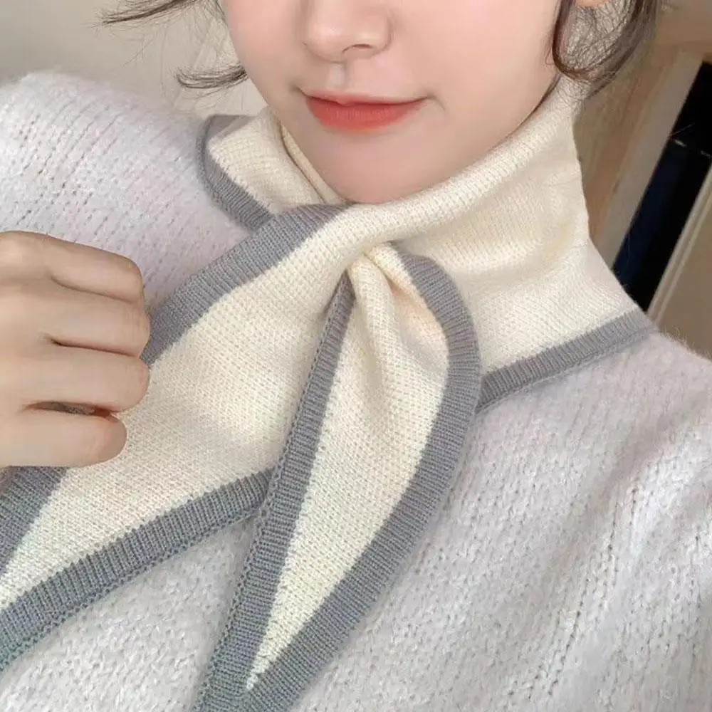 المرأة وشاح الثلاثي وشاح مع حواف الإناث الياقات وهمية صغيرة وشاح شال قميص كاذبة طوق ل سترة الصوف الرقبة أدفأ