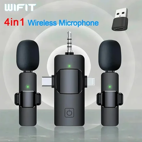 4 in 1 미니 라발리에 무선 마이크 3.5mm, 소음 제거, 라이브 스트리밍, 녹음 및 회의에 적합 Best5 4 in 1 미니 라발리에 무선 마이크 3.5mm, 소음 제거, 라이브 스트리밍, 녹음 및 회의에 적합 Best5