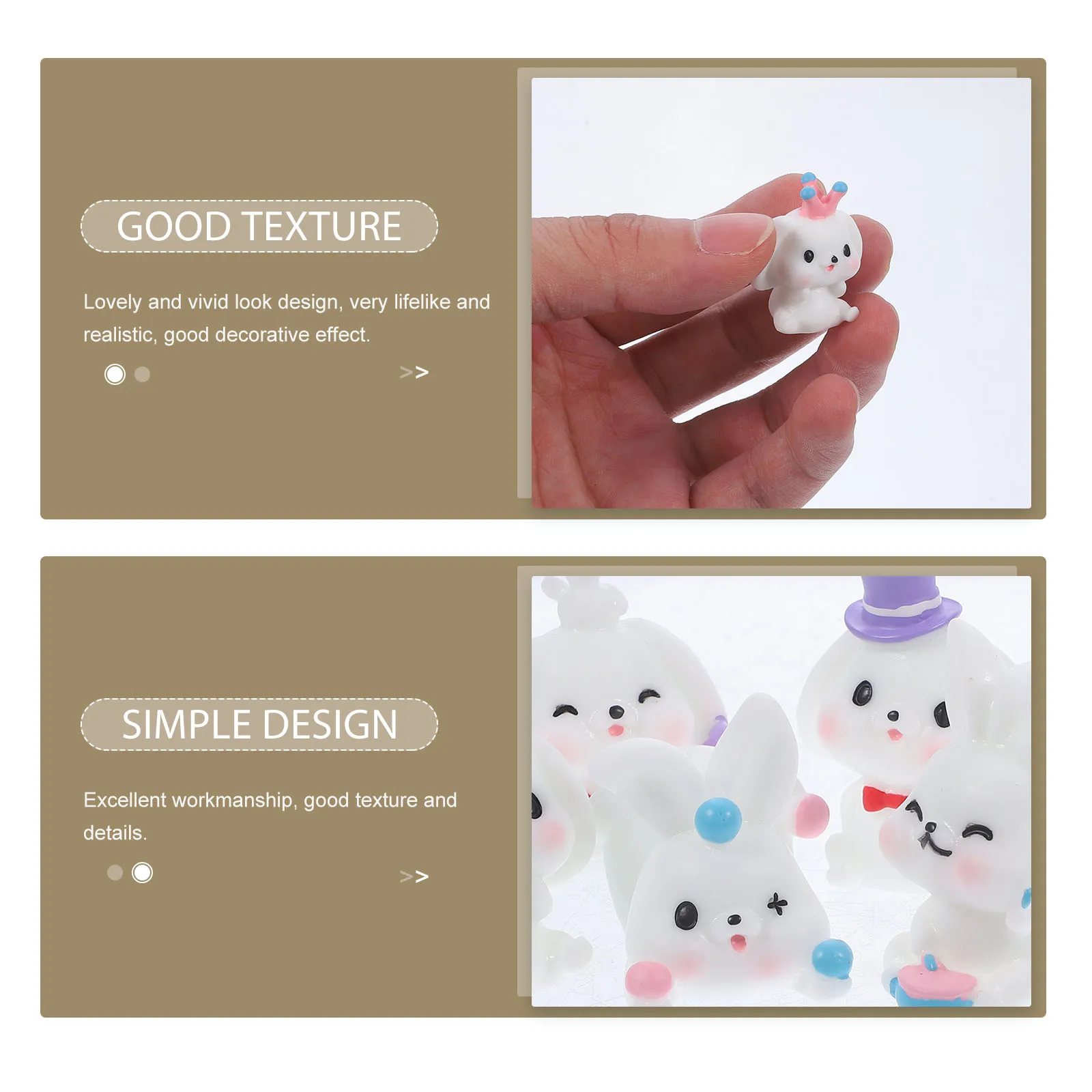 

Ornaments Small Decoration Figurines Miniature Bunny Tabletop Resin Shape