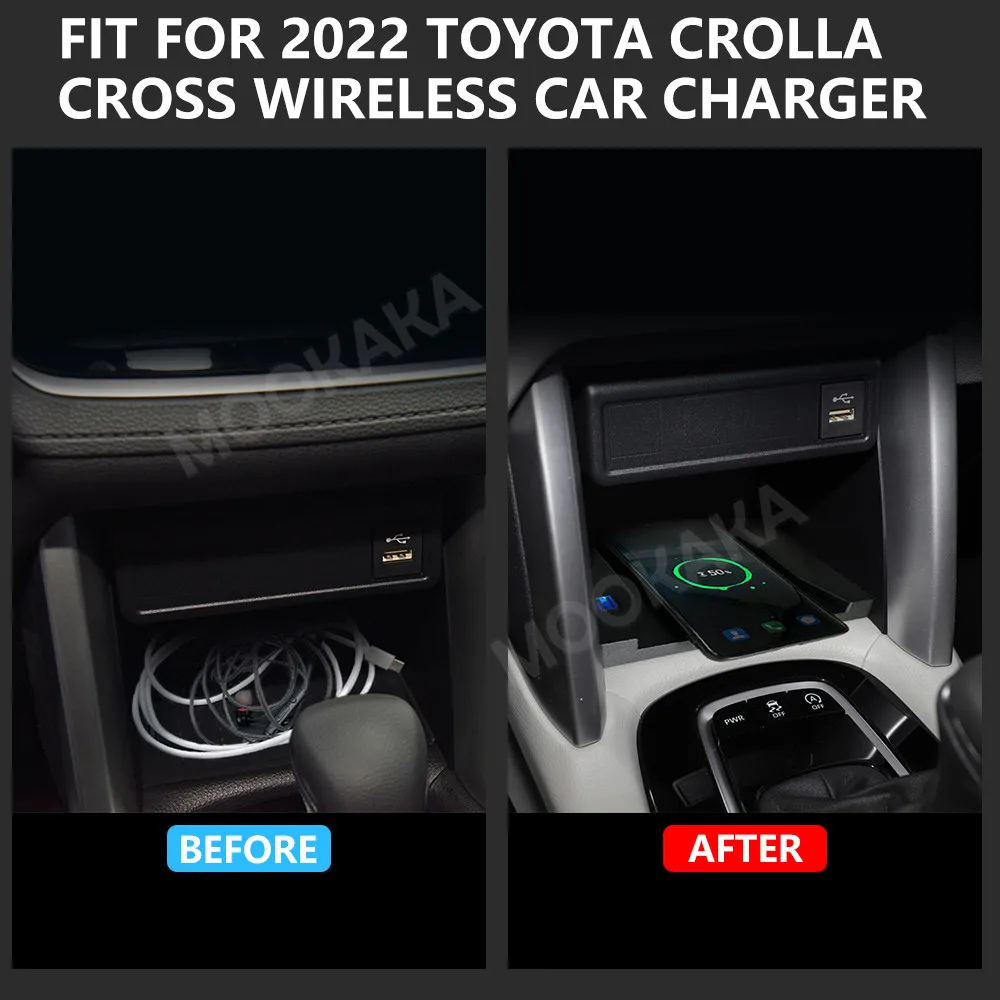 For Toyota Corolla 2022 Quick QI Car Wireless Charger Fast Charging Intelligent Infrared Mobile Phone Dashboard