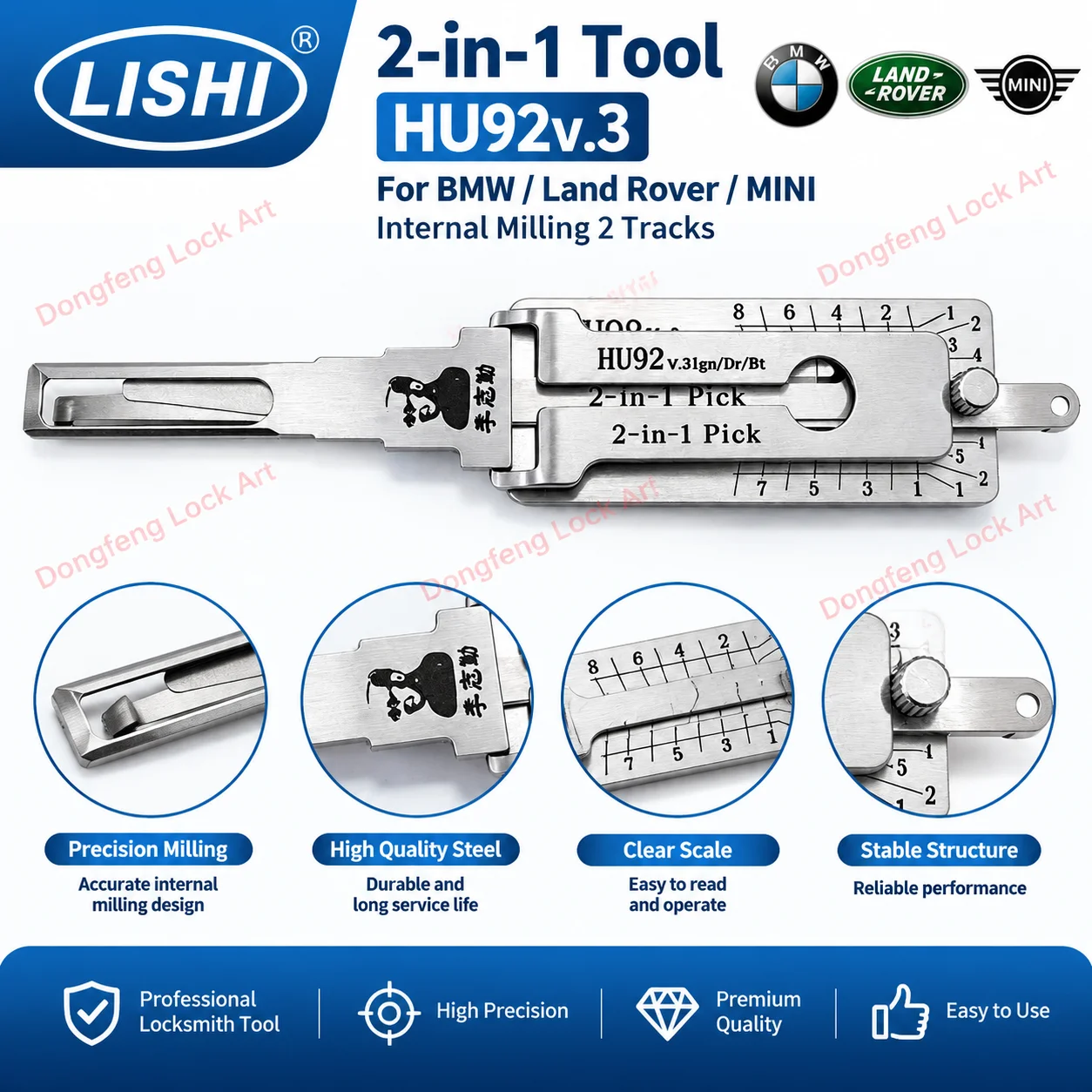 Lee's two-in-one HU92 V.3 car lock reading gear tool BMW. Land Rover MINI Rolls Royce CNC key cutting locksmith