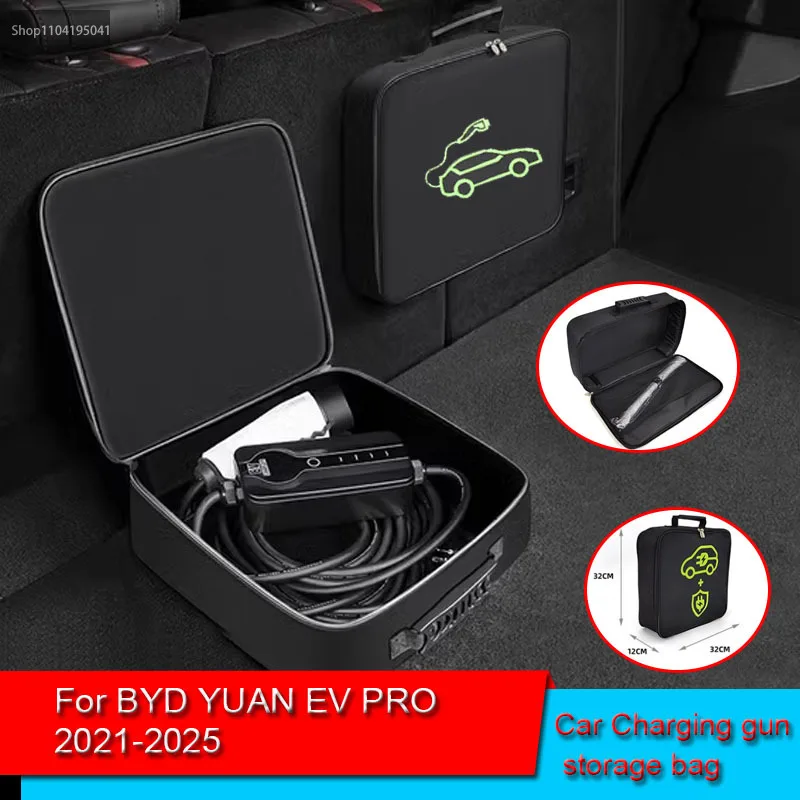 

For BYD YUAN EV PRO 2021-2023 Waterproof Retardant Trunk Storage Box Accessory EV Car Portable Charging Cable Storage Carry Bag