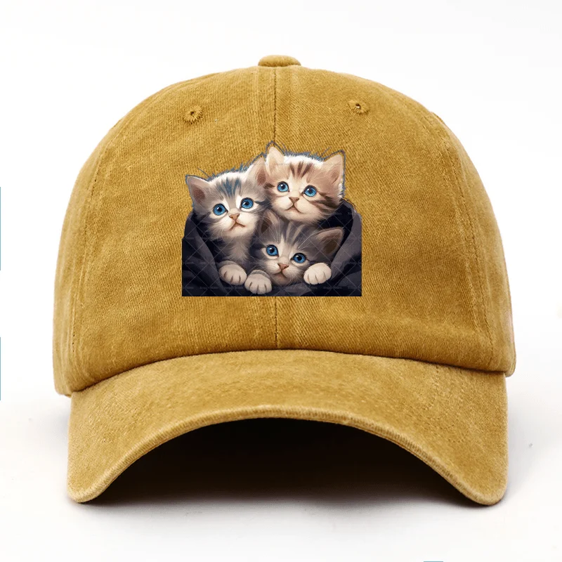 3-Katzen-Baseballkappen mit Aufdruck, passend für Männer und Frauen, passend für alle Jahreszeiten,