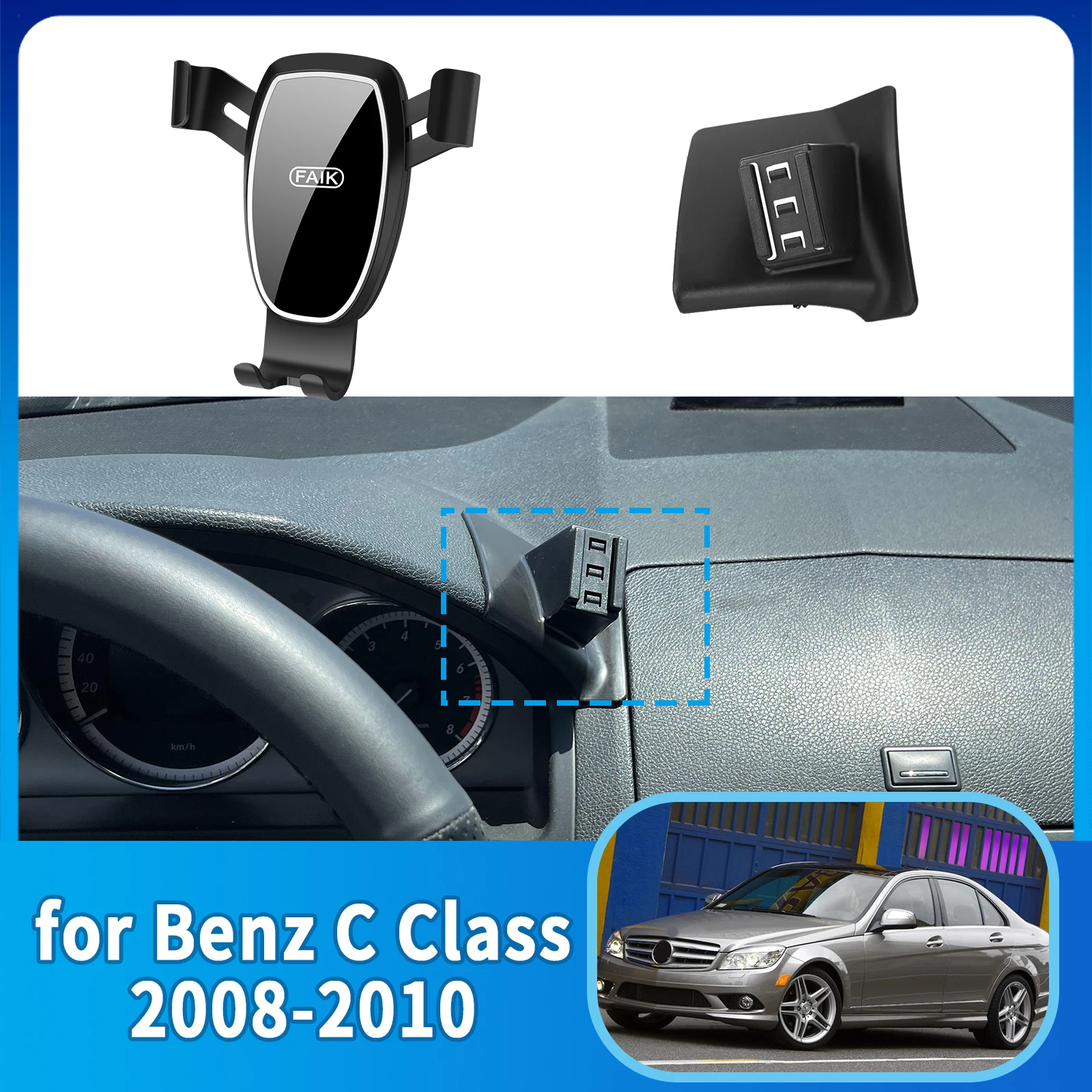 

Car Mobile Phone Holder for Benz C Class W204 2008 ~ 2010 C200 C260 C300 Accessories GPS Bracket Navigation Stand Auto