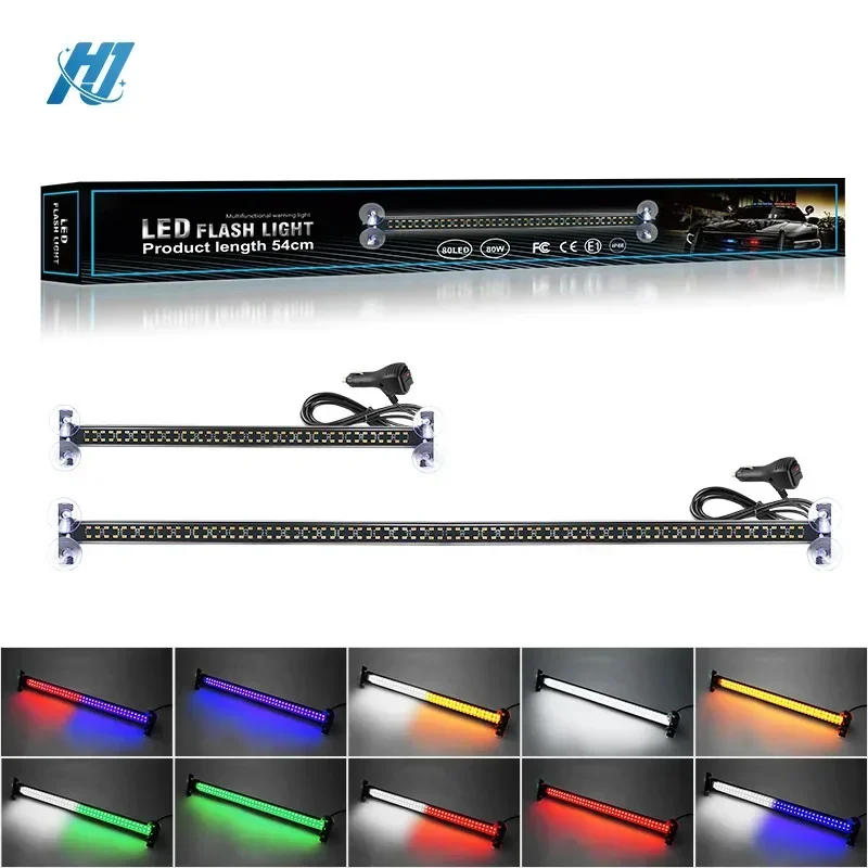 

Durable Durable Applicable To Car LED Bar Lights Car Anti-high Beam Middle Front and Rear Windshield Flashing Warning Roof Str