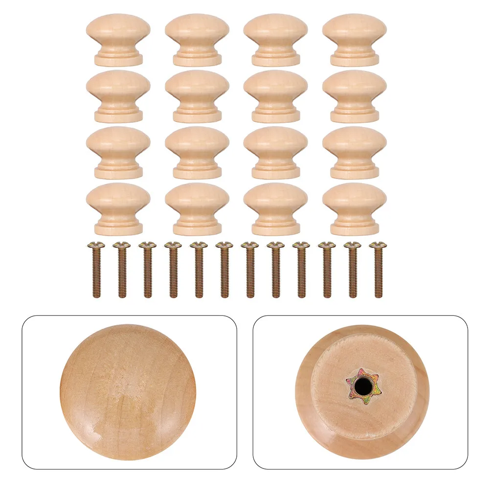

16 шт. круглых деревянных ручек для шкафов, кухонных ящиков, туалетных столиков, аксессуары для домашней мебели