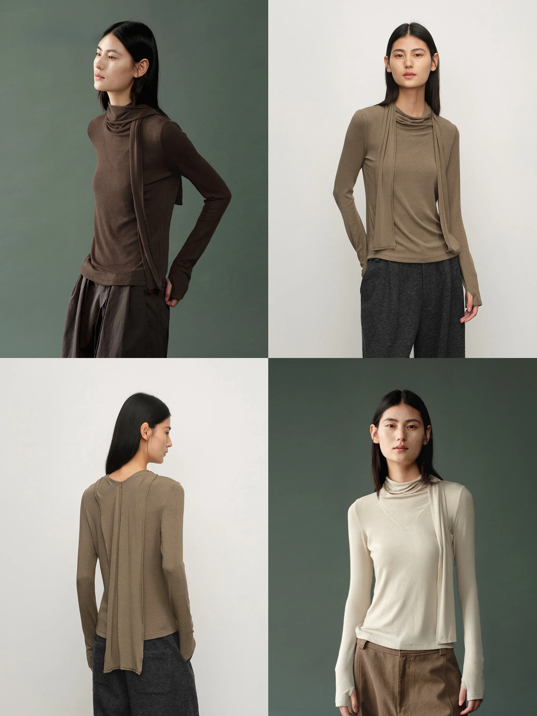 

Ele Sle Long Sve вязаный свитер, внутренняя одежда, шерстяной шарф с воротником, облегающая женская повседневная одежда, китайский бренд