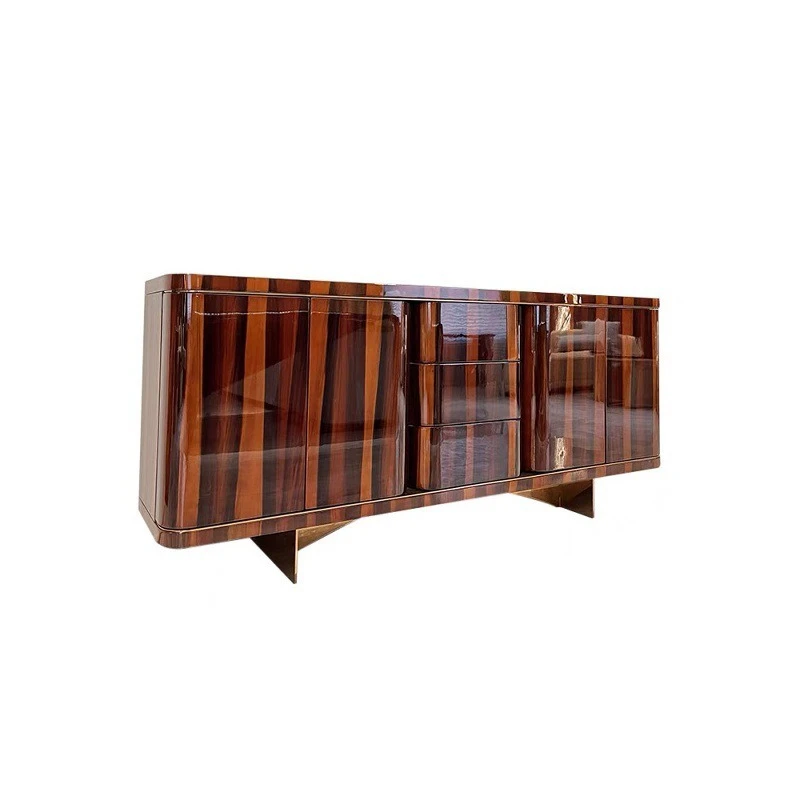 Italian light luxury solid wood dining side cabinet, modern simple restaurant entrance wine cabi net