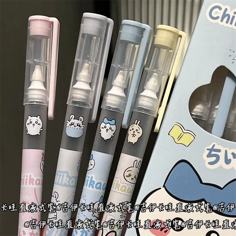 مجموعة أقلام جل الحبر الأسود Chiikawa Hachiware Usagi، مستلزمات مكتبية مدرسية، أدوات مكتبية للكتابة، هدايا للأطفال والبنات