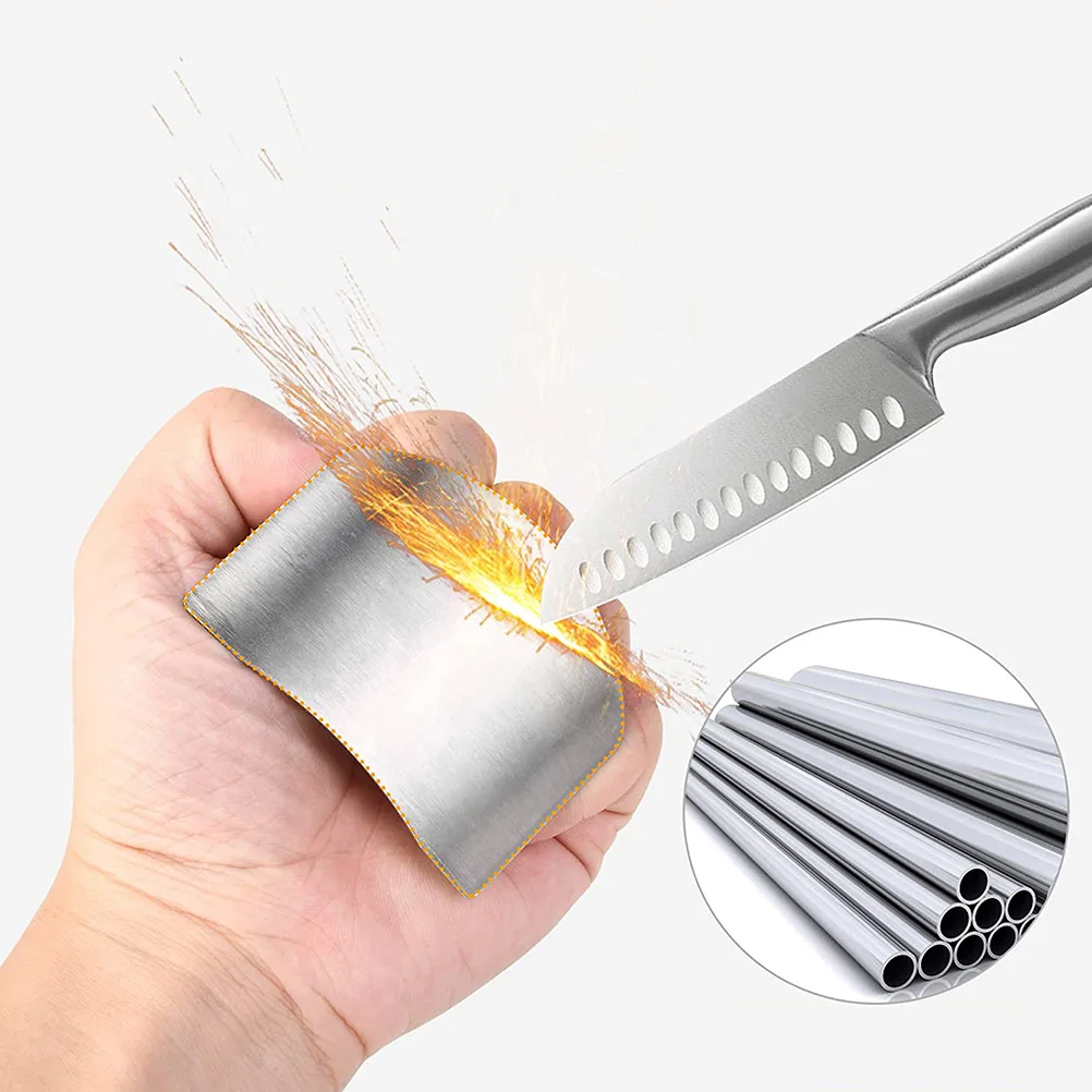 

8 Pcs Protectors H Guards Stainless Steel Kitchen Cutting Accessories Dicing Safety Stainless Steel Finger Guard Tool Gift
