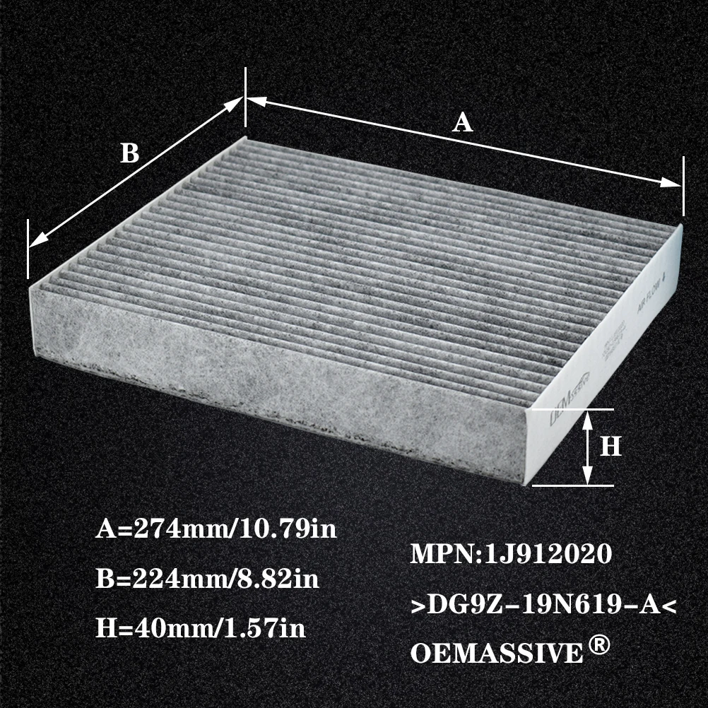 Car Pollen Cabin Air Conditioning Filter Activated Carbon DG9Z-19N619-A DG9H-18D483-BA For Ford Galaxy Mondeo Fusion S-Max Edge
