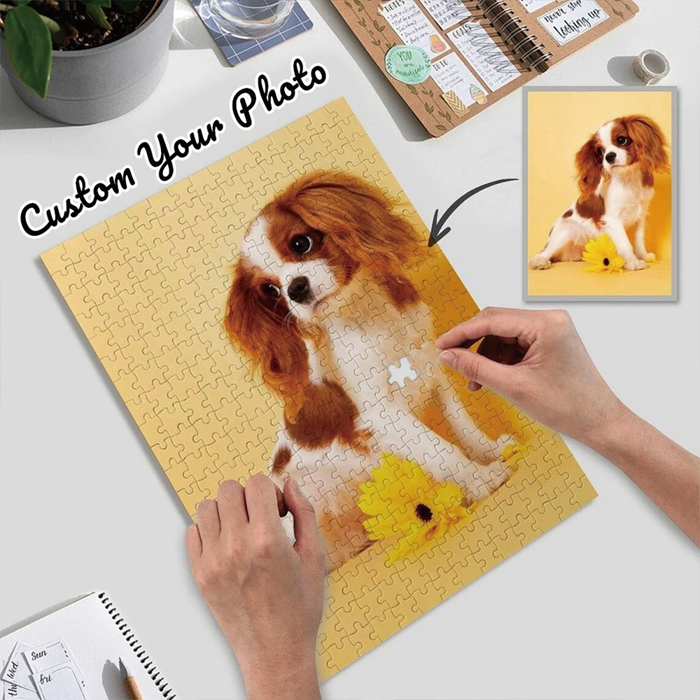 35/300/500/1012pcs Personalized Custom Photo Puzzle Pet Photos DIY Toy Envelope Decoration Collectiable Gift Present Christmas