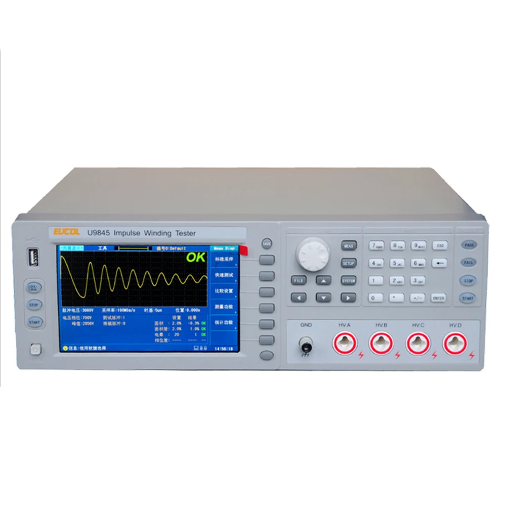 U9845 7 Inch TFT Display 4  100V-5000V Impulse Winding Turns Tester Single Three Phase Motor Short Circuit Tester Meter
