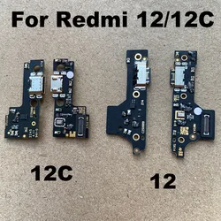 For Xiaomi Redmi 12 12C Fast USB Charging Dock Port With IC Mic Microphone Connector Board Flex Cable 4G 5G Parts Replacement
