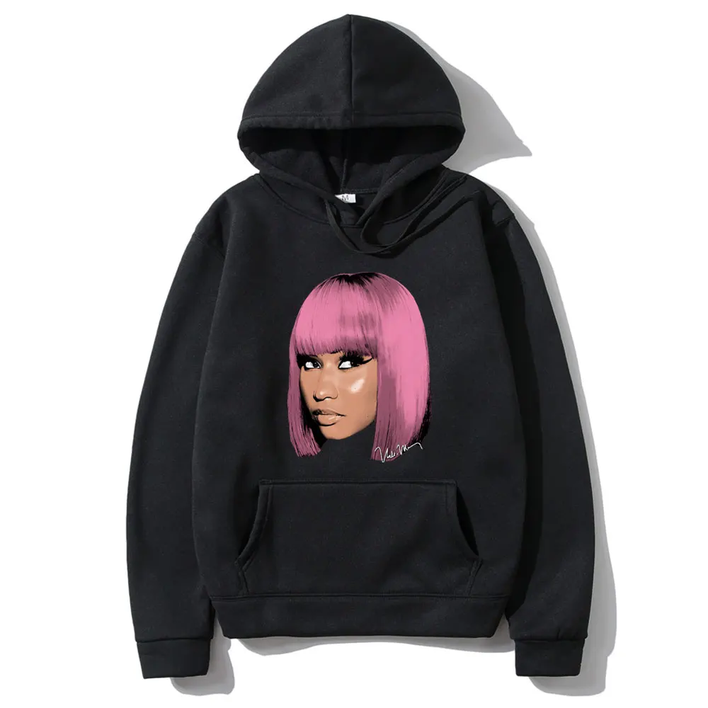 

Rapper Nicki Minaj Head Graphic Print Hoodie Rare Queen of Rap Sweatshirt Album Cover Art Hoodies Men Women Hip Hop Rock Hoody