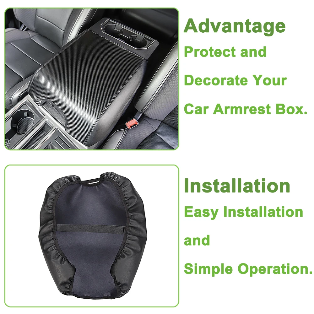 مسند ذراع السيارة غطاء صندوق حامي الذراع الراحة وسادة حصيرة لفورد F150 f-150 2015 2016 2017 2018 2019 2020 2021 الملحقات الداخلية #4