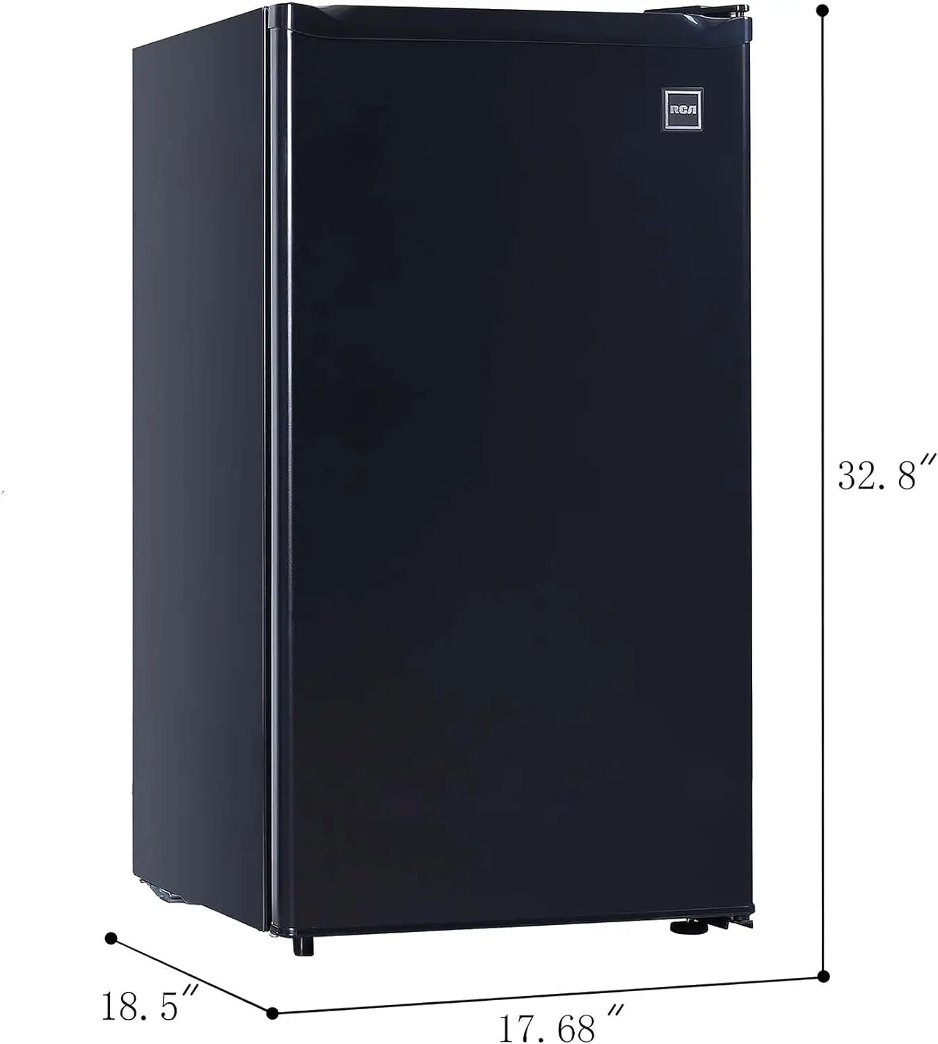 Single Mini Refrigerator-Freezer Compartment-Adjustable Thermostat Control-Reversible Doors-Ideal  Apartment-Black 3.2 CU.FT