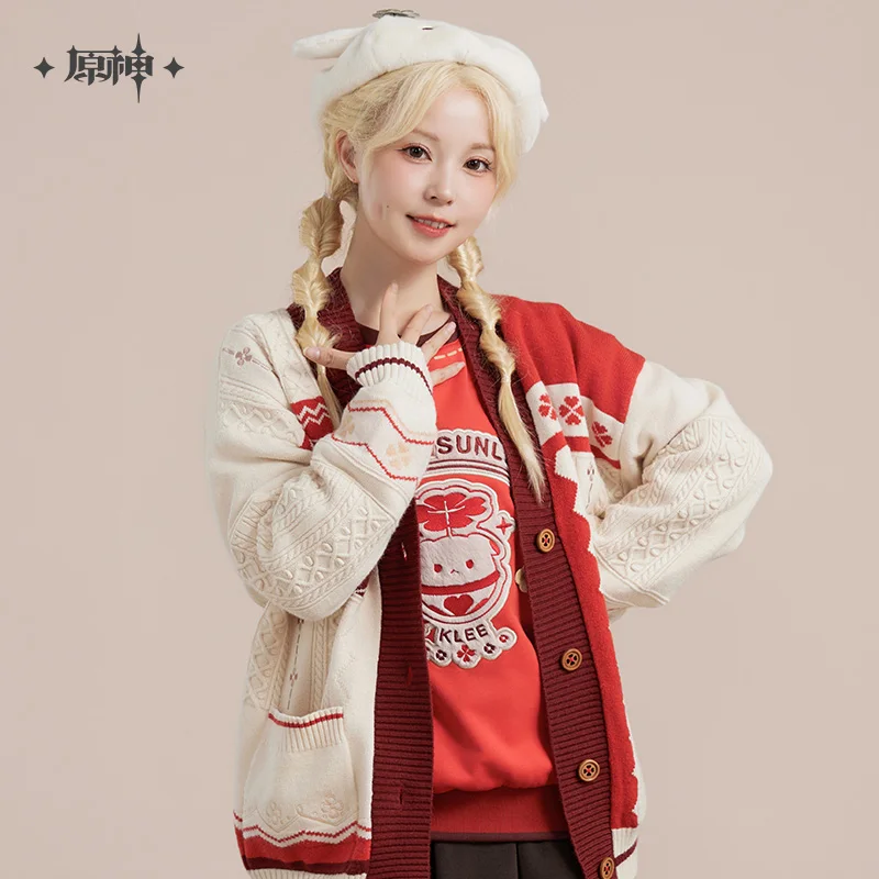 

Official KleeKnittedCardigan GenshinImpact Klee Theme Impression Serie Knitted Cardigan Autumn New Women's Clothing Doujin Gifts