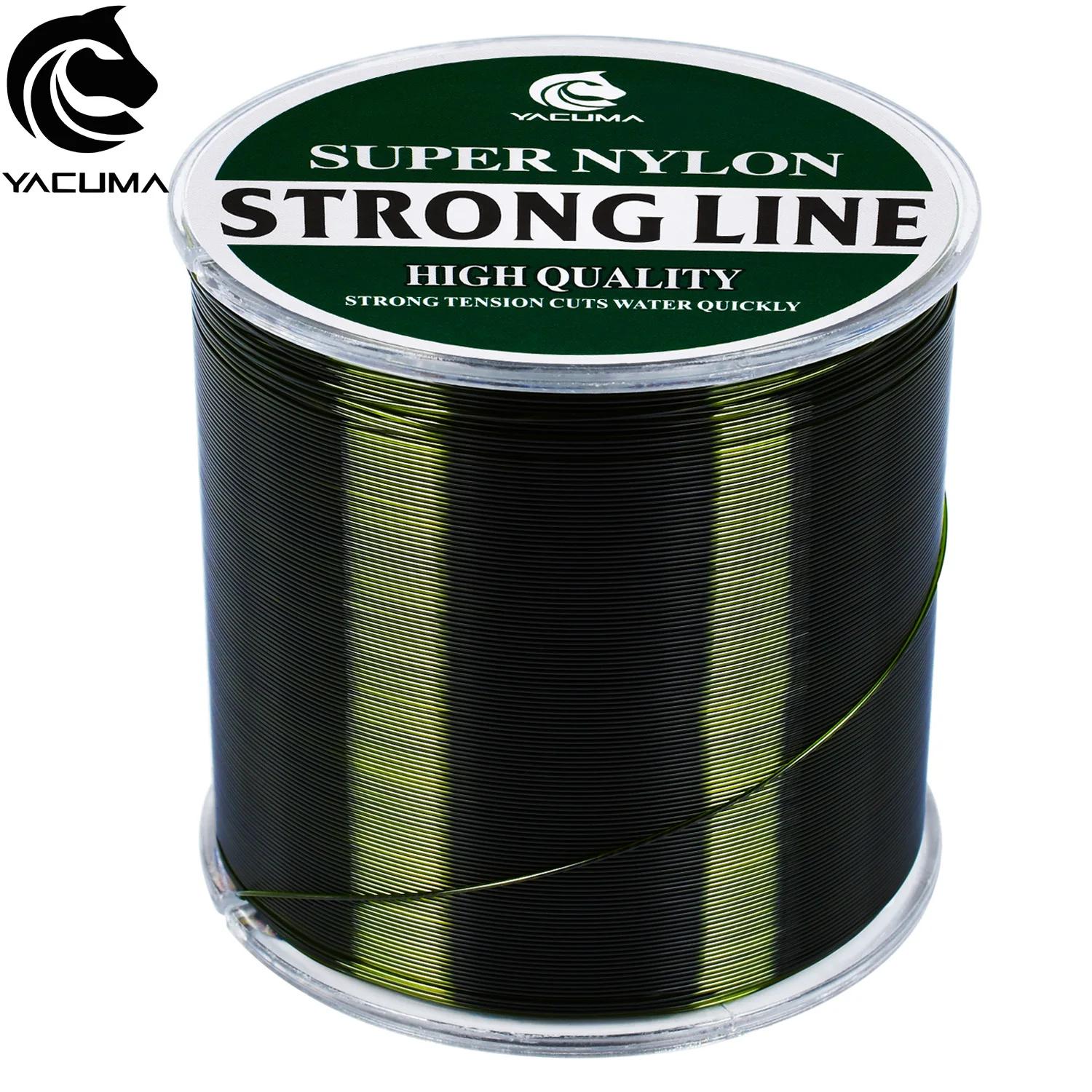YACUMA 500M Premium Monofilament Angelschnur 0,16mm-0,47mm Olivgrün Starke Nylon Unsichtbare Unterwasser-Angelausrüstung Pesca