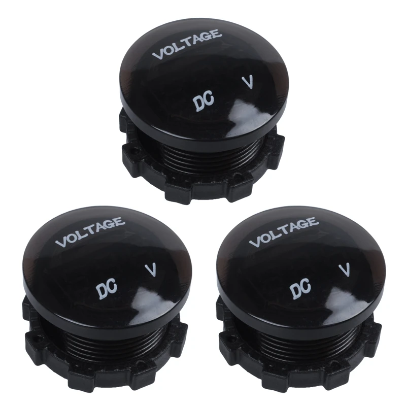 Hot 3X 12V-24V DC Voltmeter Car Monitor Motorcycle LED Red Waterproof Voltmeter Black