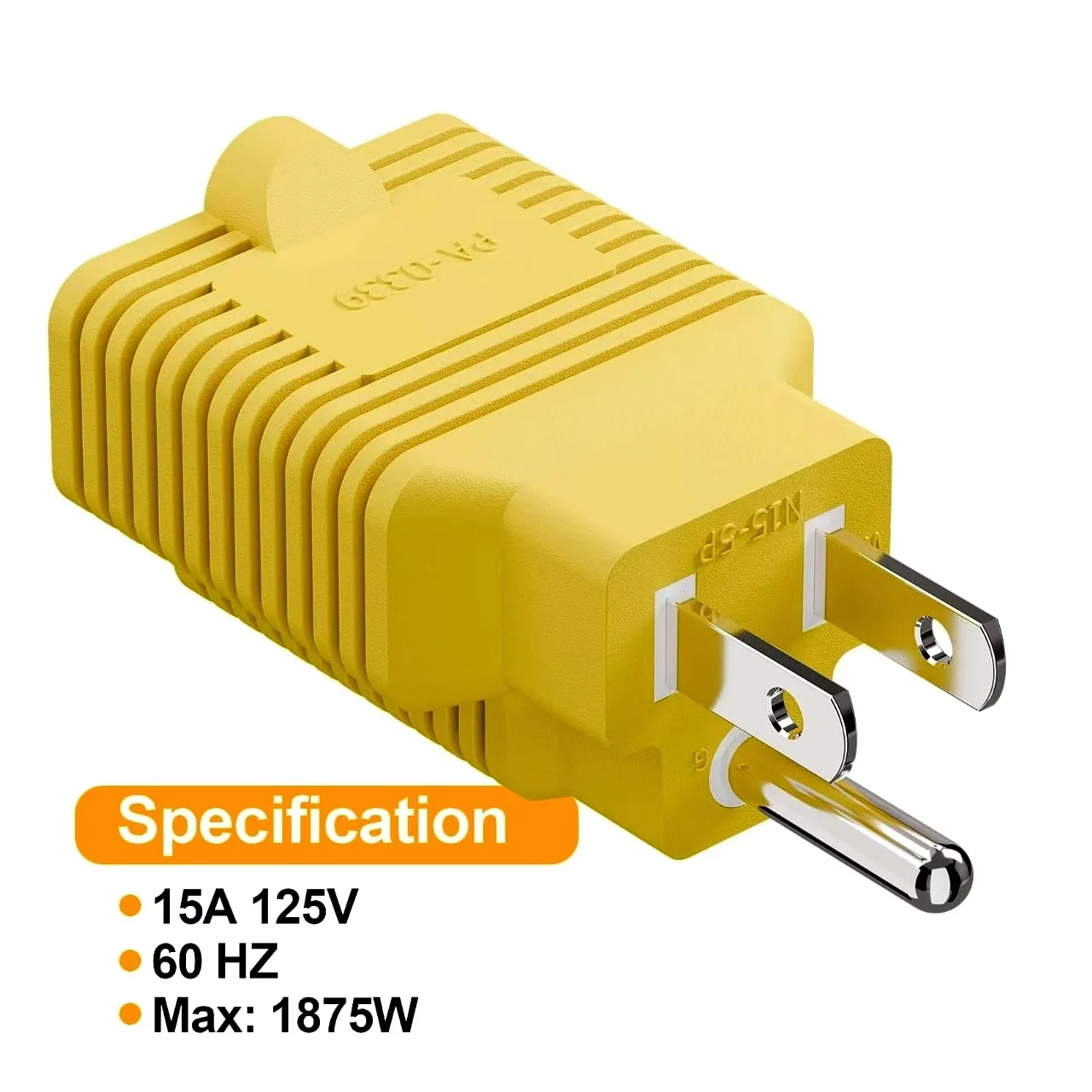 أصفر (3 عبوات) نيما 5-15P إلى 5-20R، 5-15P إلى 6-15R، 5-15P إلى 6-20R، محول طاقة تيار متردد 4 في 1 T Blade، محول 15A 125V إلى 20A 250V، #4