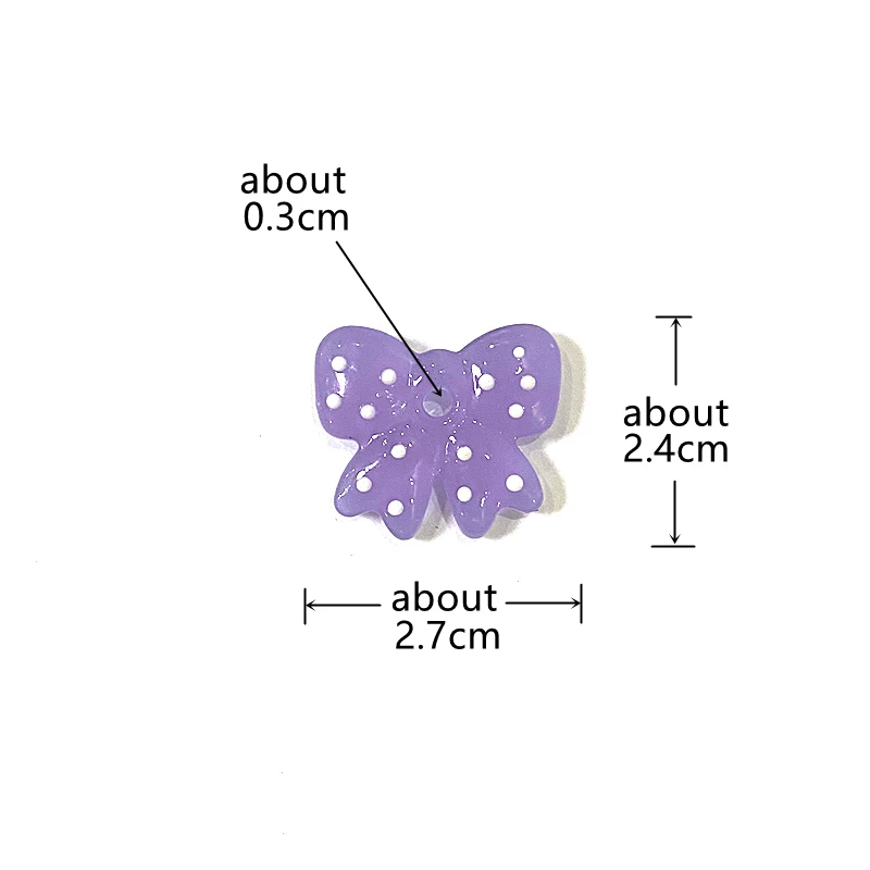 Colorful Polka Dot Bow Glass Bead Pendant Dopamine Cute Wave Point Bowknot Charm DIY Craft Making Accessory for Handmade Lovers